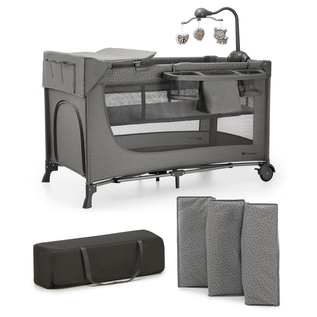 Kinderkraft Postýlka cestovní Joy 2 s doplňky Dark grey Kinderkraft