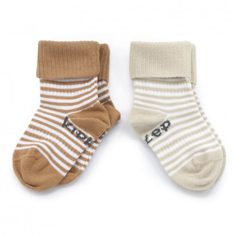 KipKep dětské ponožky Stay-on-Socks 0-6m 2páry Camel & Sand KipKep