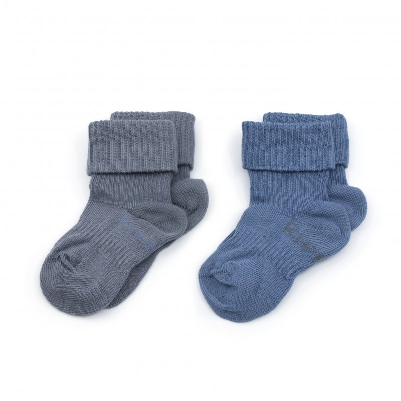 KipKep dětské ponožky Stay-on-Socks 0-6m 2páry Denim Blue KipKep