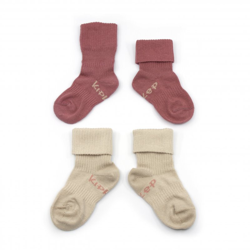 KipKep dětské ponožky Stay-on-Socks 0-6m 2páry Dusty Clay KipKep