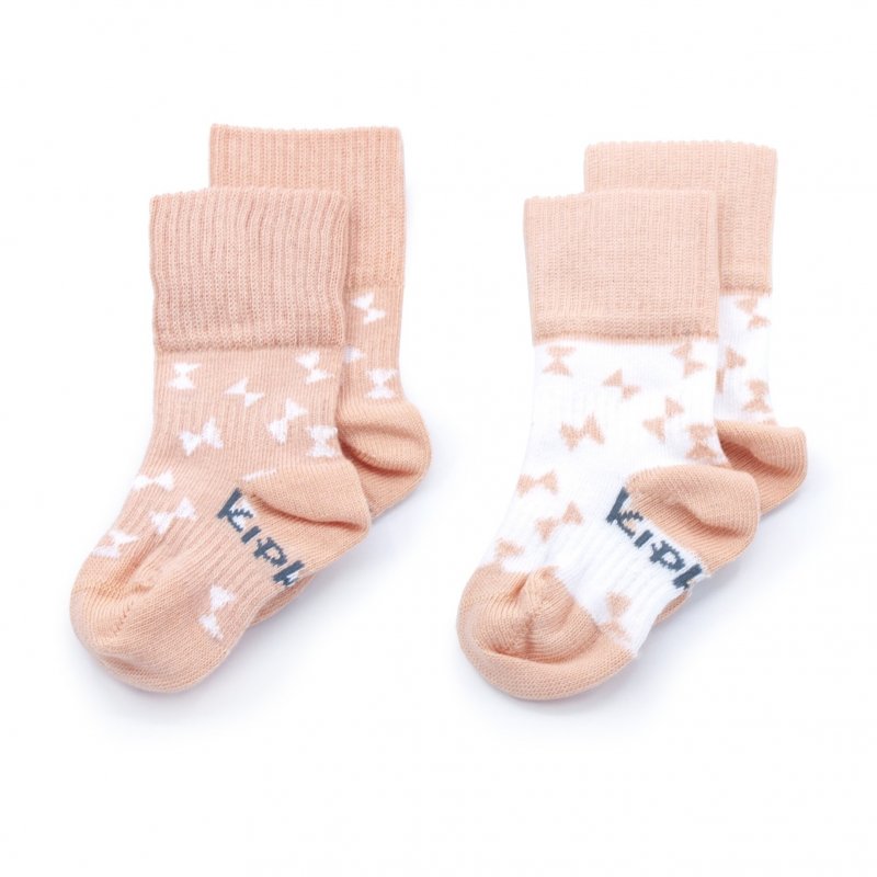 KipKep dětské ponožky Stay-on-Socks 0-6m 2páry Party Pink KipKep