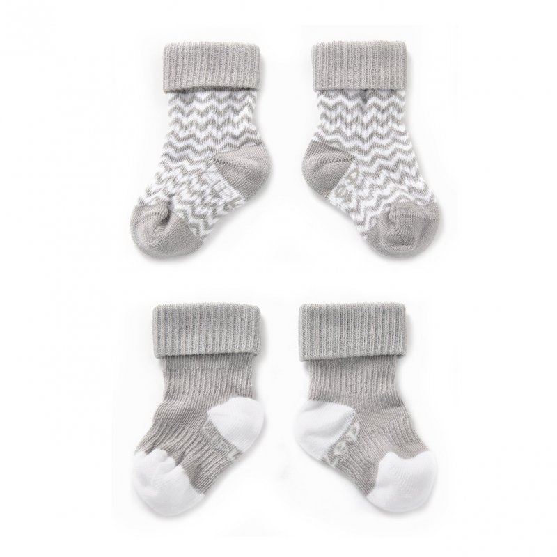 KipKep dětské ponožky Stay-on-Socks 0-6m 2páry Silver Grey KipKep