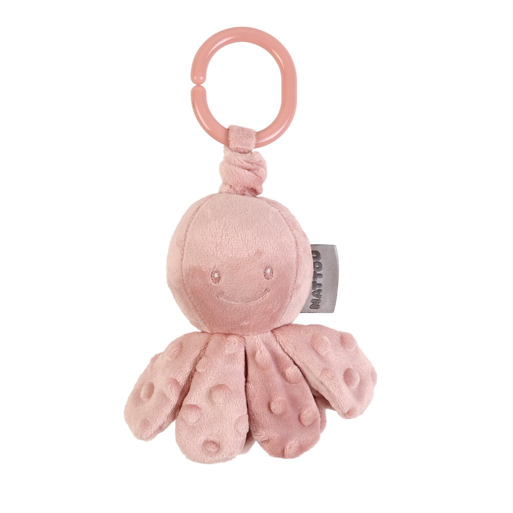 Nattou Chobotnička vibrační na C kroužku dusty pink 20 cm Lapidou Nattou