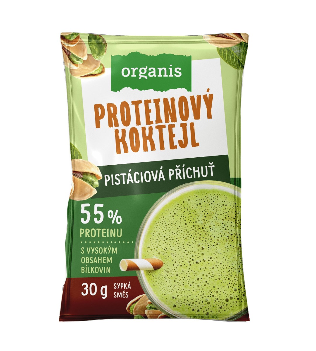 Organis Proteinový koktejl pistácie 30 g Organis