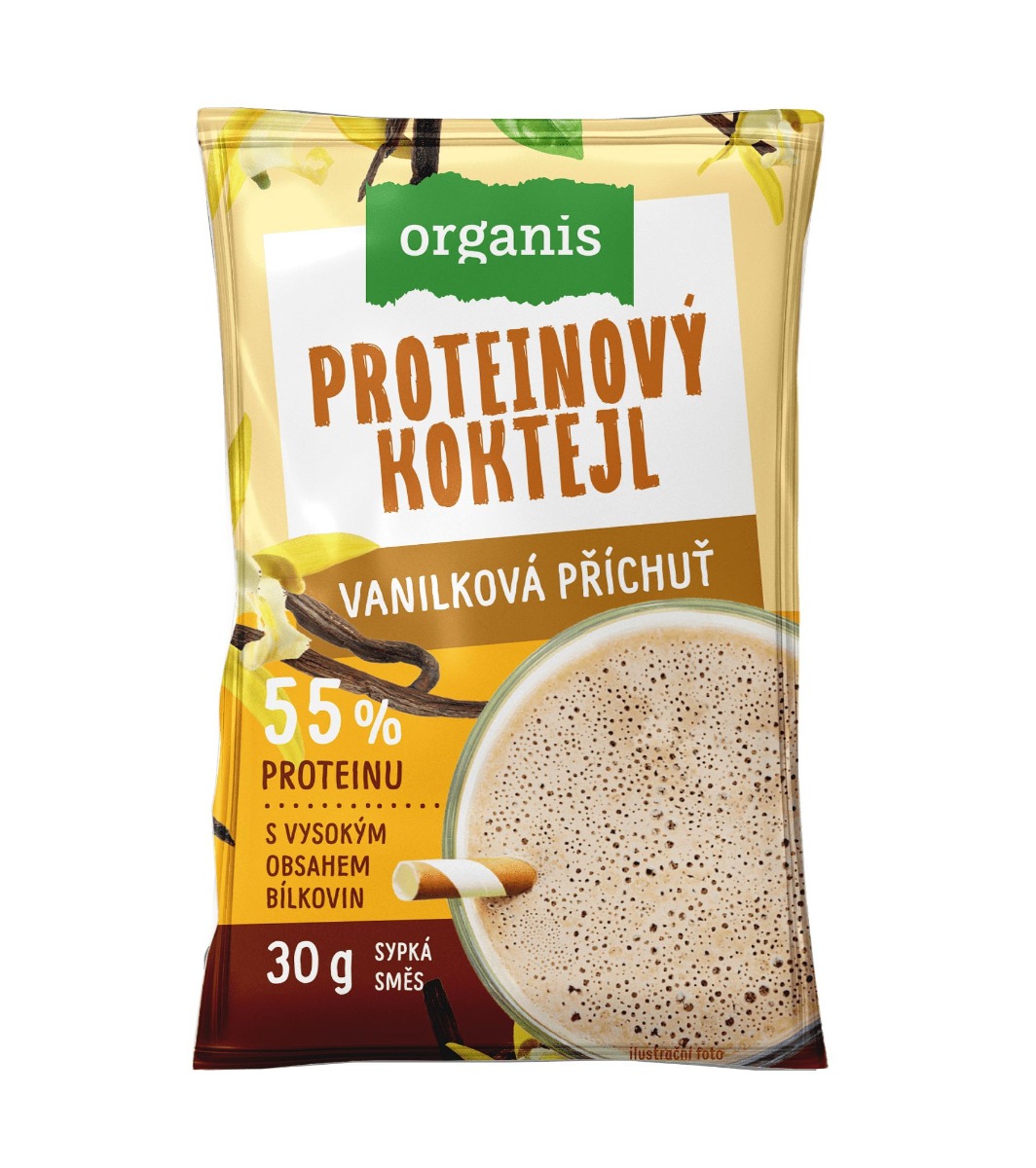 Organis Proteinový koktejl vanilka 30 g Organis