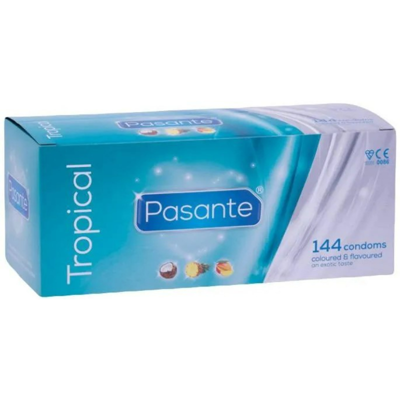 Pasante Tropical – ochucené latexové kondomy (144 ks) Pasante