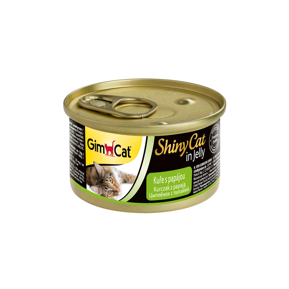 ShinyCat Kuře/papája konzerva 2x70 g ShinyCat