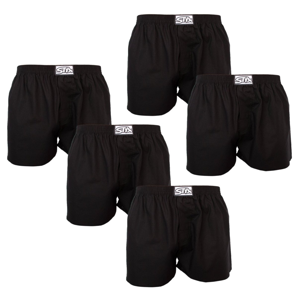 Styx 5PACK pánské trenky klasická guma černé (5A0960) XXL Styx