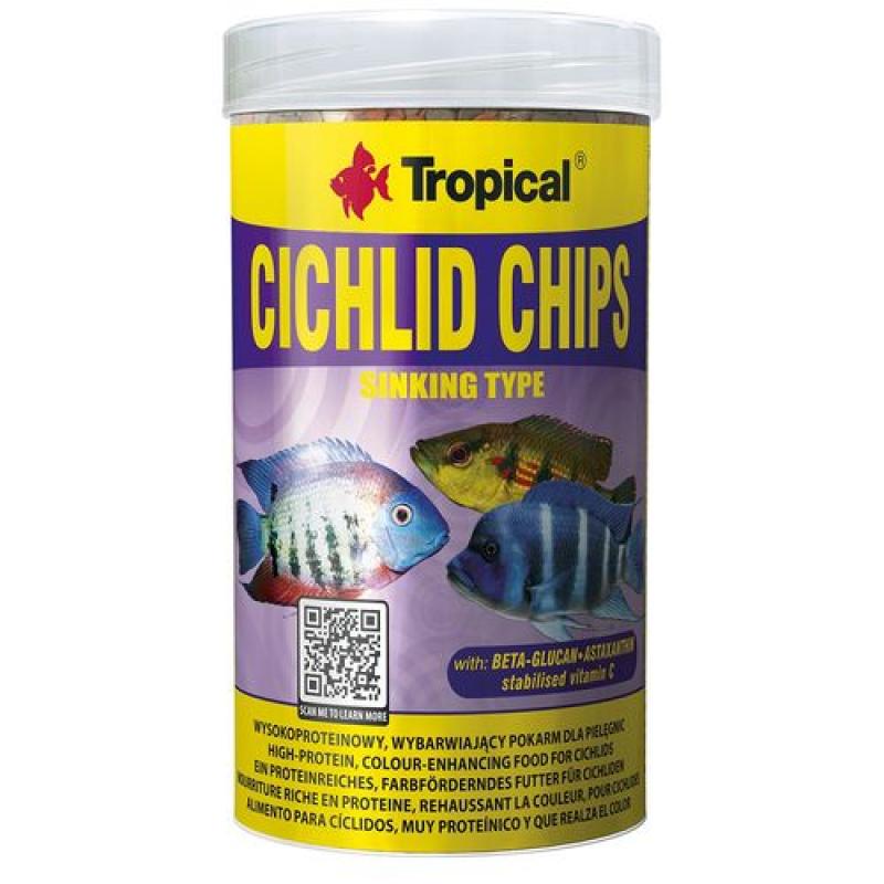 Tropical Cichlid Chips 250ml/130g vybarvující krmivo pro cichlidy Tropical