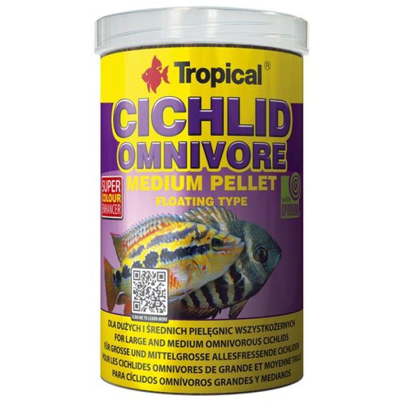 Tropical Cichlid Omnivore Medium Pellet 1000ml/360g mnohosložkové krmivo pro středníc Tropical