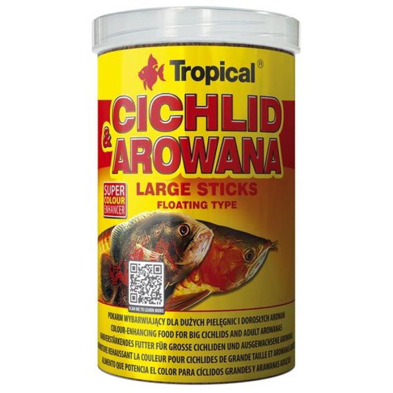 Tropical Cichlid&Arowana Large Sticks 1000ml/300g krmivo ve formě tyčinek pro velké ci Tropical