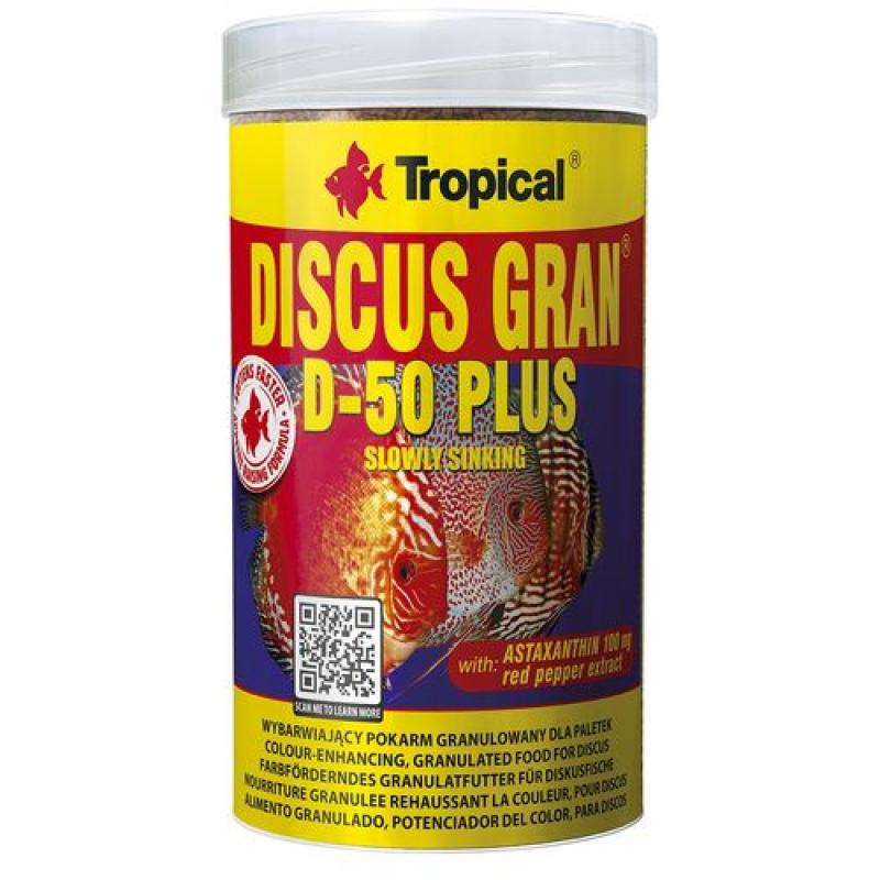 Tropical Discus Gran D-50 Plus 100ml/44g vybarvení podporující granulát pro všechny Tropical