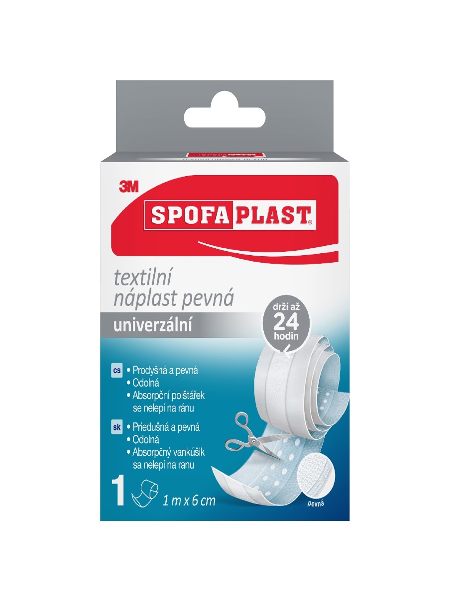 3M Spofaplast 254 Pevná textilní náplast 1 m x 6 cm 3M