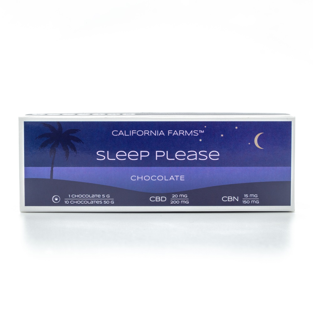 California Farms Sleep please 200 mg CBD/150 mg CBN čokoláda 10 ks California Farms