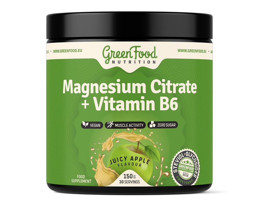 GreenFood Nutrition Magnesium Citrate + Vitamin B6 juicy apple 150 g GreenFood Nutrition