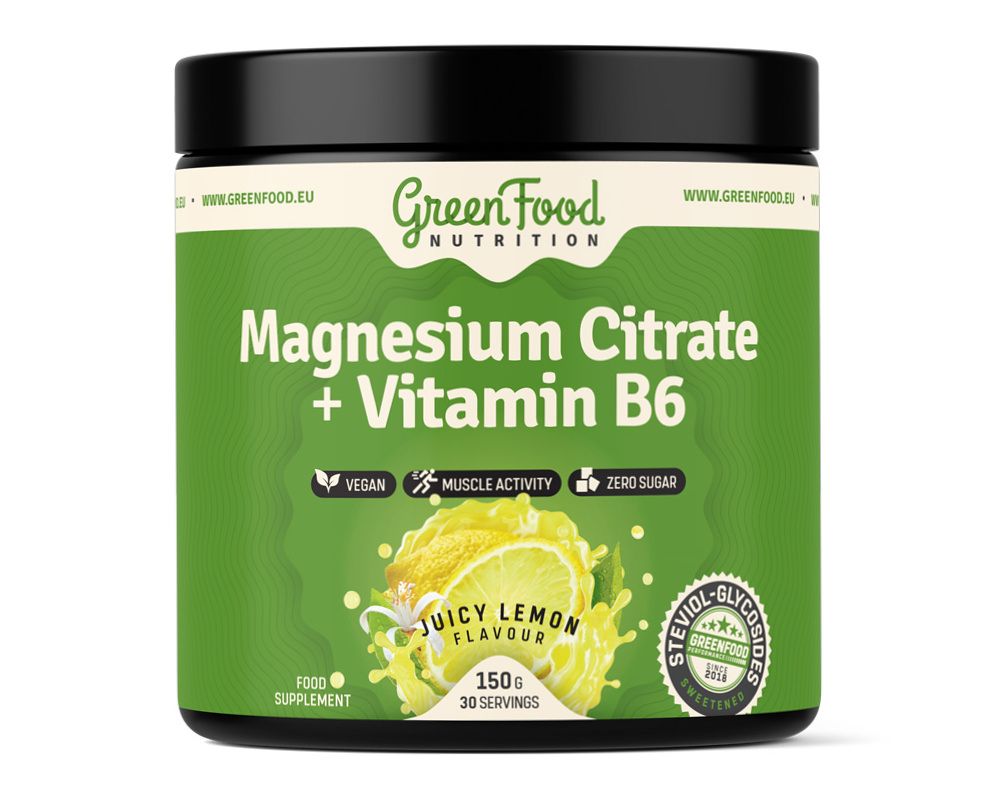 GreenFood Nutrition Magnesium Citrate + Vitamin B6 juicy lemon 150 g GreenFood Nutrition