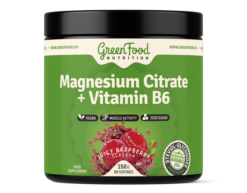 GreenFood Nutrition Magnesium Citrate + Vitamin B6 juicy raspberry 150 g GreenFood Nutrition