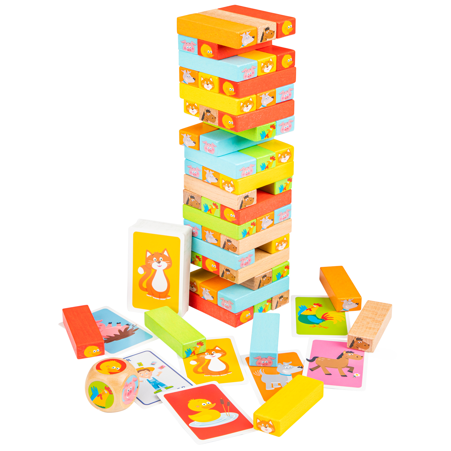 New Classic Toys Dřevěná věž Jenga se zvířátky New Classic Toys