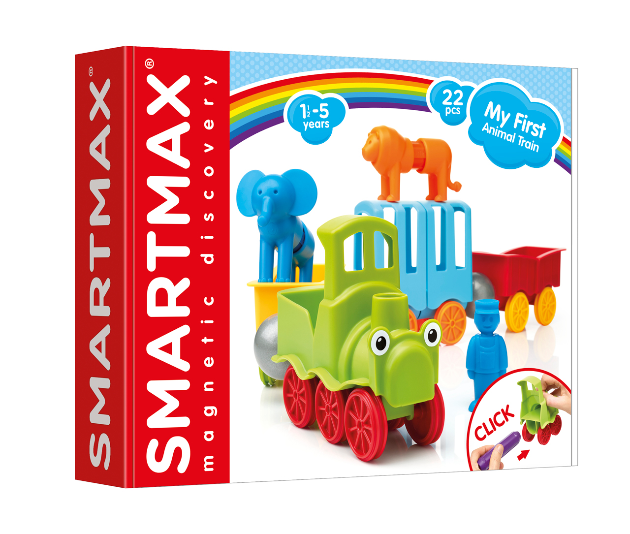 SmartMax Můj první vláček se zvířátky - 22 ks Smartmax