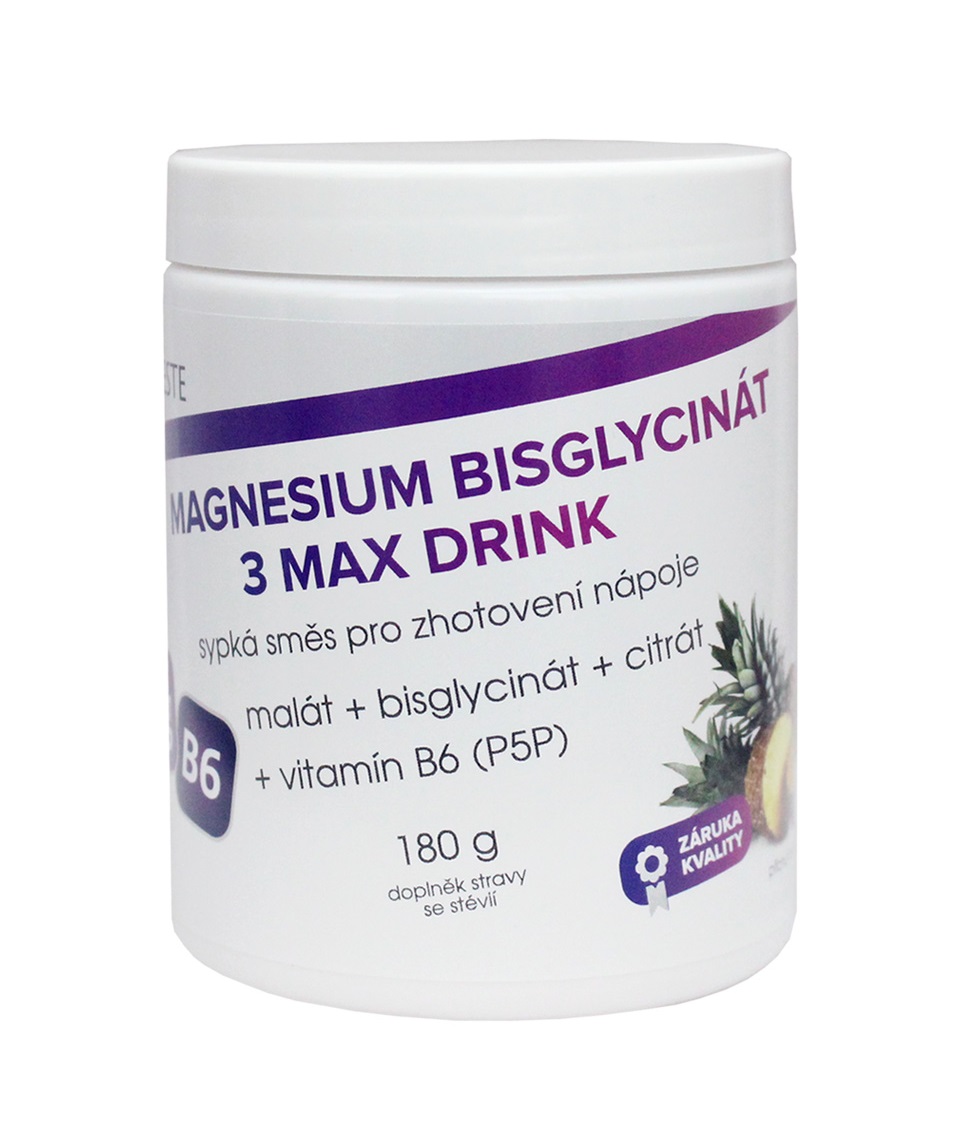 Vieste Magnesium bisglycinát 3 Max Drink příchuť ananas 180 g Vieste