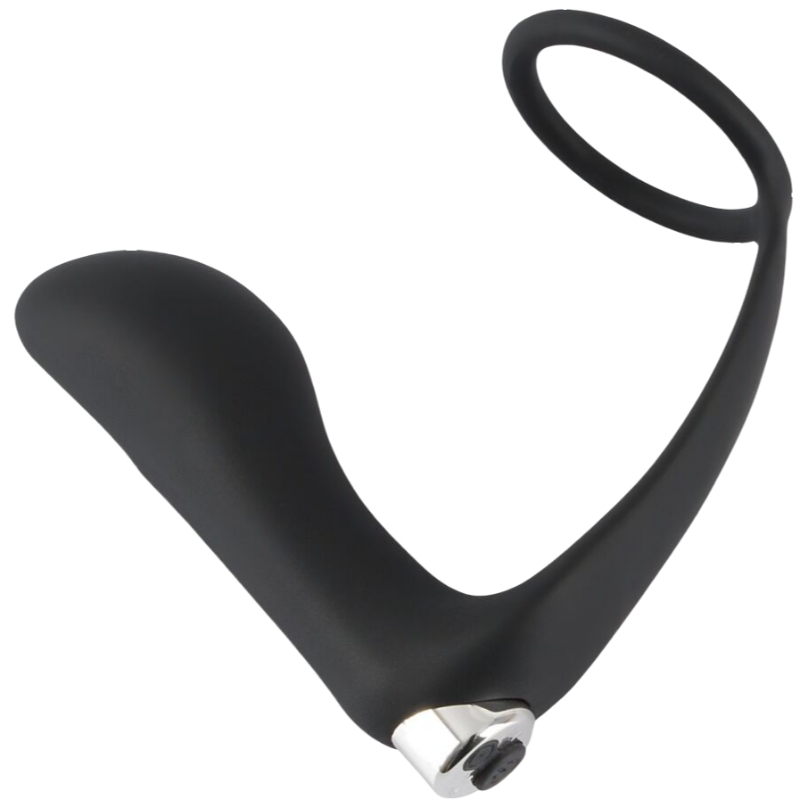 Black Velvet Vibrační anální kolík s kroužkem na penis Cock Ring Black Velvet