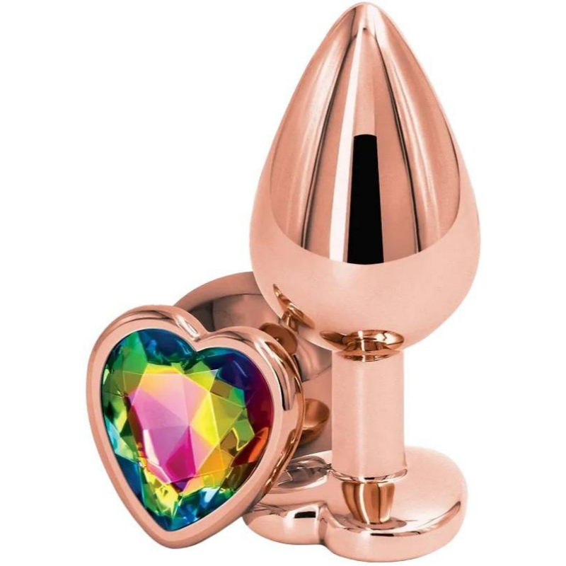 NS Novelties Anální kolík s diamantem Rose Gold Heart