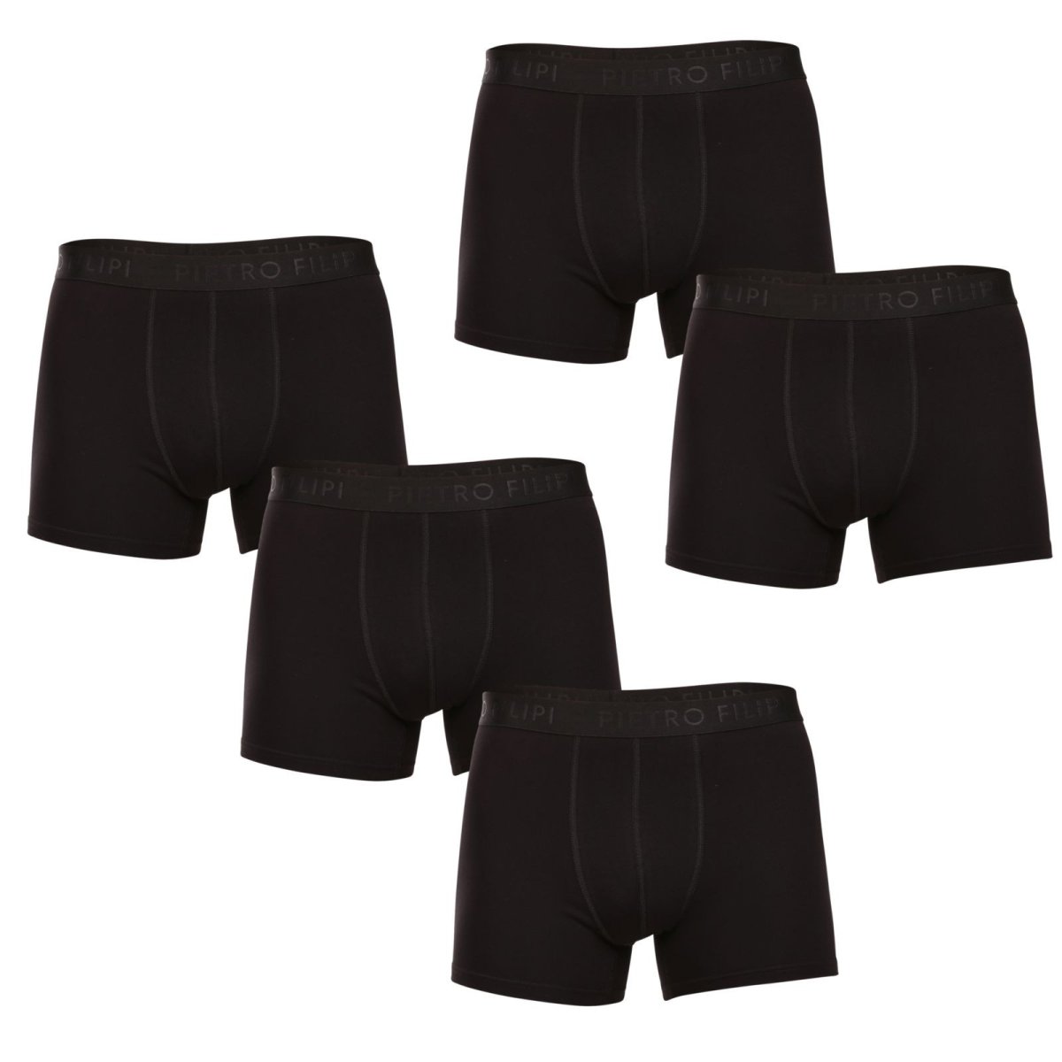 Pietro Filipi 5PACK pánské boxerky černé (5BCL001) XL Pietro Filipi