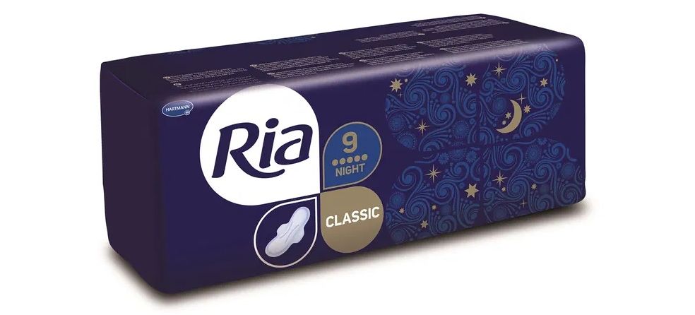 Ria Classic Night menstruační vložky 9 ks Ria