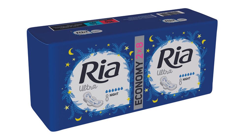 Ria Ultra Night Economy pack menstruační vložky 16 ks Ria