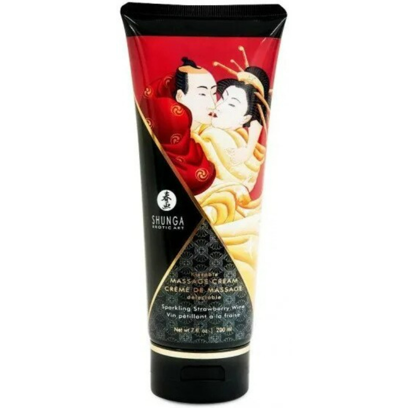 Shunga Masážní krém Sparling Strawbery Wine (200 ml) Shunga