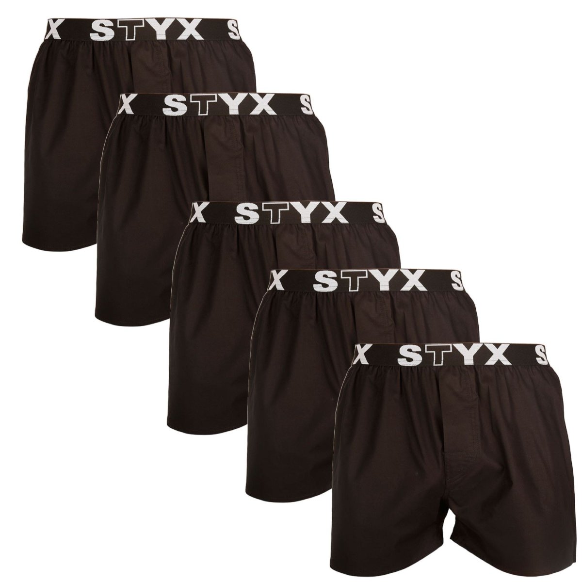 Styx 5PACK pánské trenky sportovní guma černé (5B960) L Styx